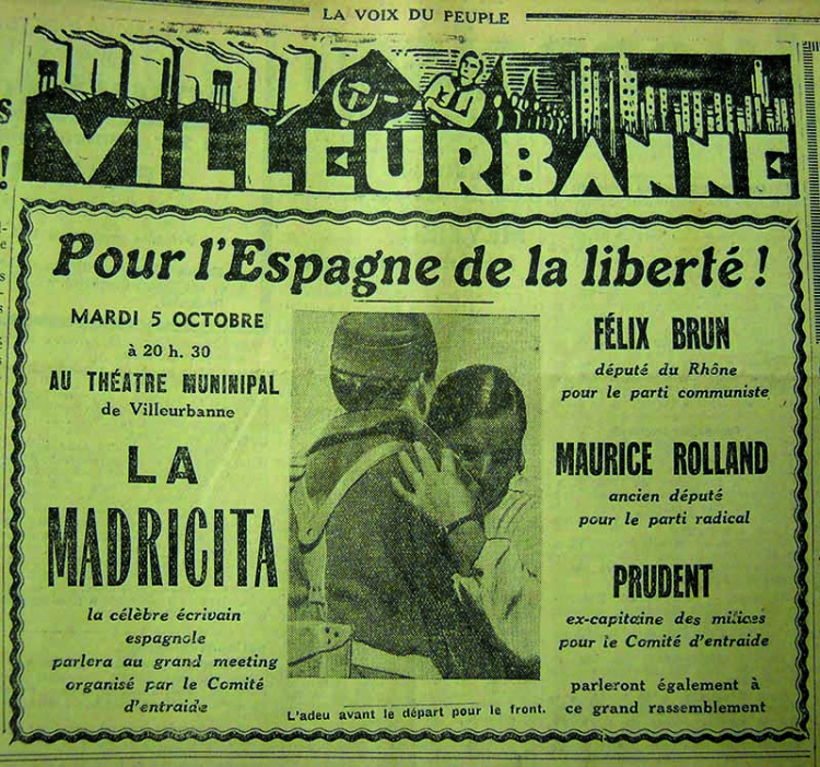 Guerre d'Espagne : "Villeurbanne a du cœur !"